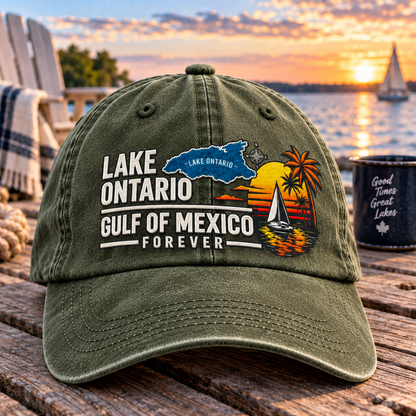 🔥 Lake Ontario & Gulf Forever Vintage Embroidered Cap 🌊