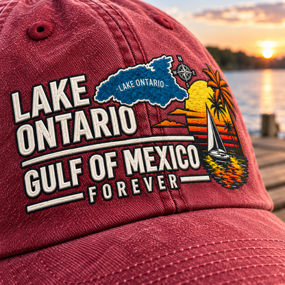🔥 Lake Ontario & Gulf Forever Vintage Embroidered Cap 🌊