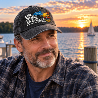 🔥 Lake Ontario & Gulf Forever Vintage Embroidered Cap 🌊