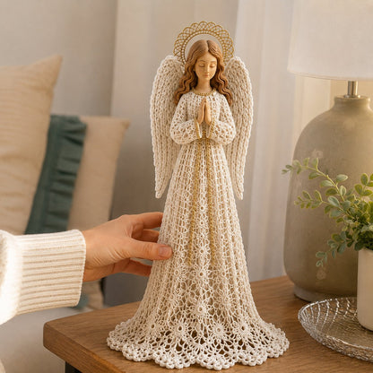 ⏳ Last Day 49% OFF – ✝️ Blessed Mother, Jesus & Guardian Angel | Lace-Inspired Faith Figure Collection 🤍✨