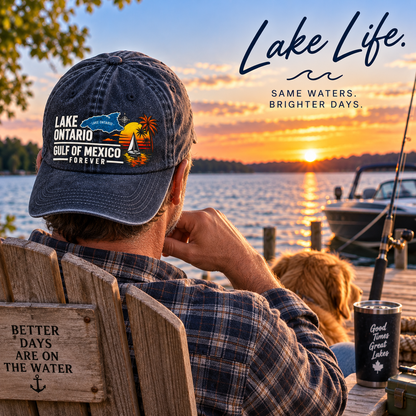 🔥 Lake Ontario & Gulf Forever Vintage Embroidered Cap 🌊