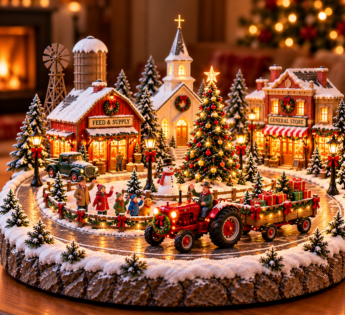 Christmas Tractor Parade Village