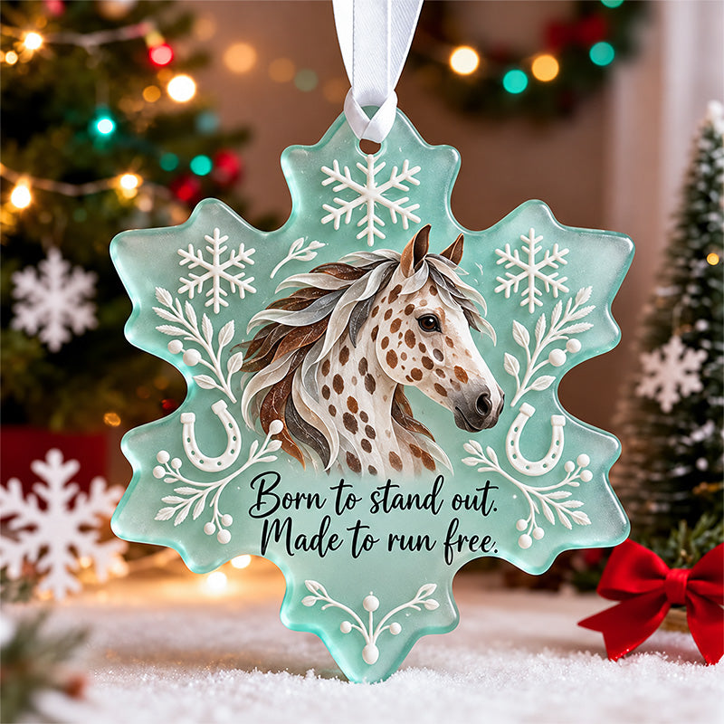 Born to Stand Out Spotted Horse Snowflake Ornament