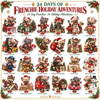 ✨🐾 Frenchie Holiday Adventures | 24 Unique Christmas French Bulldog Collectibles🎁