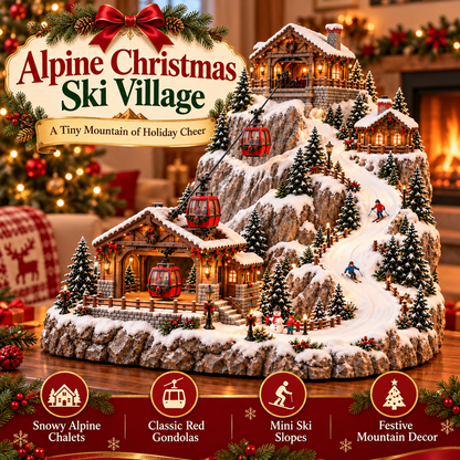 🚠🎄 Christmas Mountain Ski Village™ – Moving Cable Cars & Warm Alpine Glow