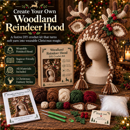 🎄 Create Your Own Christmas Fantasy Hood DIY Crochet Kit