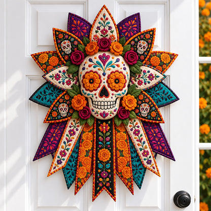 💀🌼 Skull Marigold Bloom Patchwork Door Decor DIY Sewing Kit