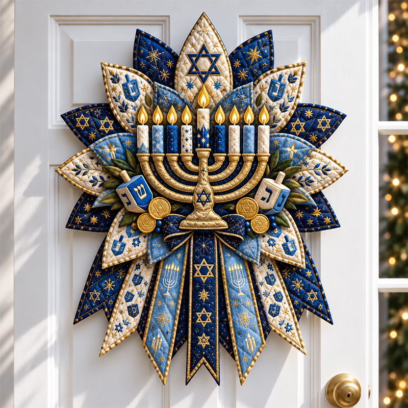 🕎✨ Hanukkah Menorah Patchwork Door Decor DIY Sewing Kit