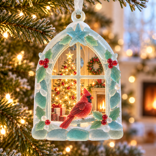 🎄🪟 Sea Glass Christmas Window Ornament– 10 Cozy Christmas Designs