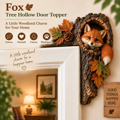⏰LAST DAY 50% OFF -🌿 Woodland Peekaboo Door Topper – 3D Tree Hollow Animal Doorframe Decor