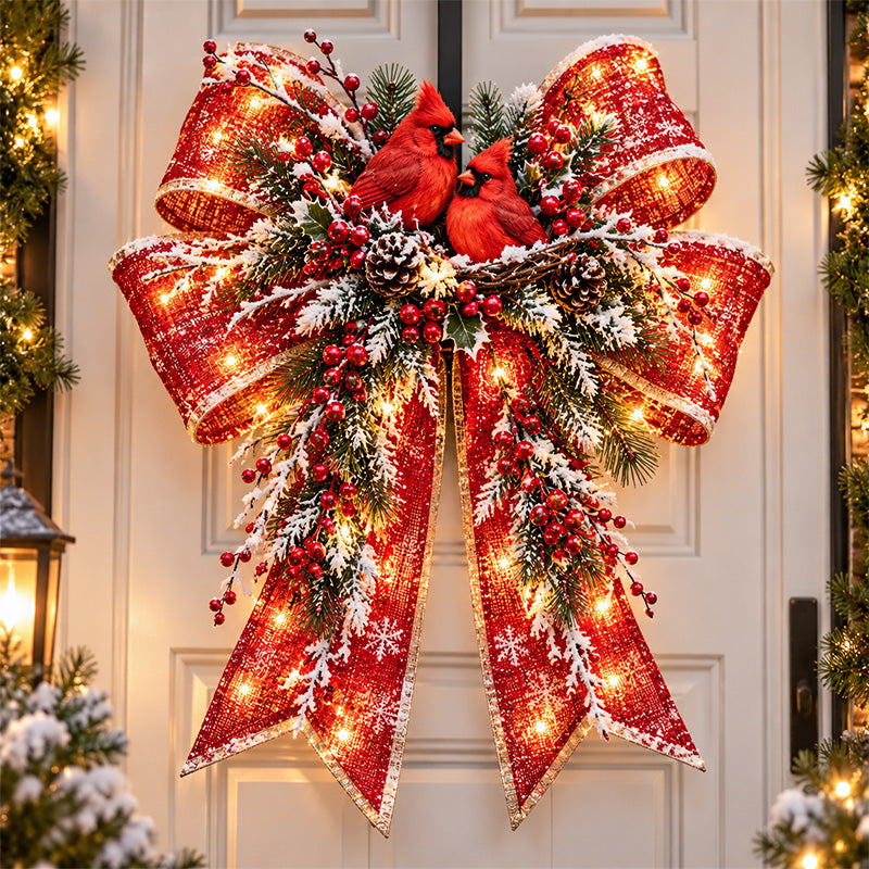 Cardinal Christmas bow