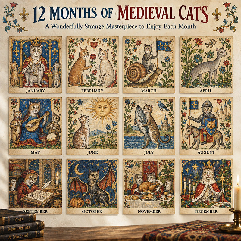 🐈🏰 Medieval Cats 2027 – 12 Months of Historically Questionable Cats