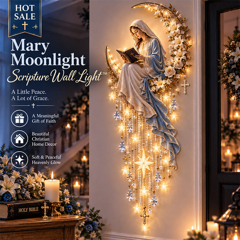 Virgin Mary Moonlight Scripture Wall Light