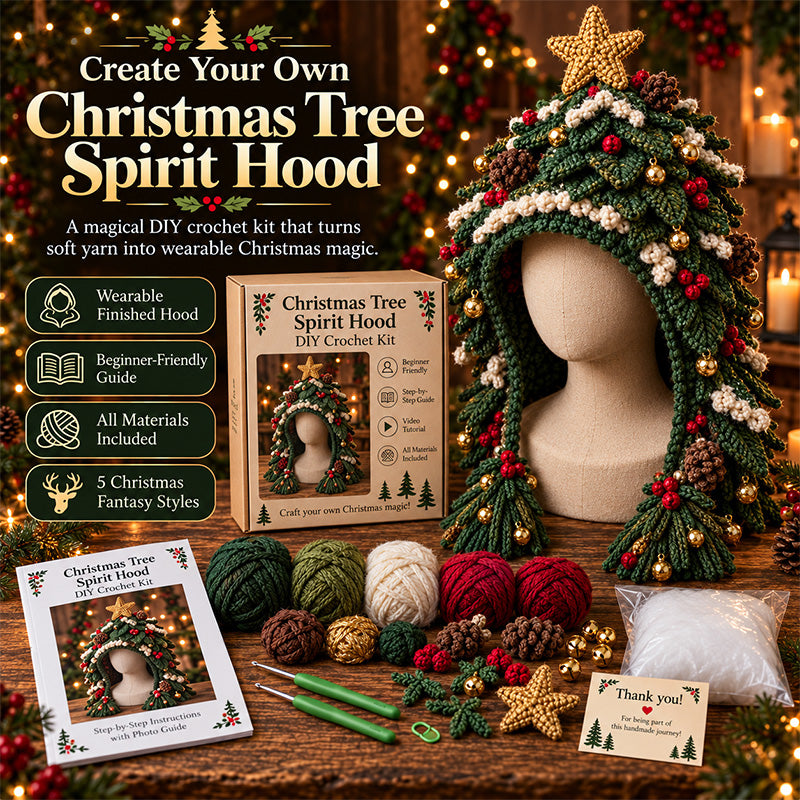 🎄 Create Your Own Christmas Fantasy Hood DIY Crochet Kit