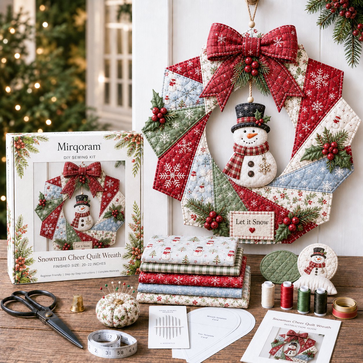 🎄Beginner-Friendly Christmas Fabric Wreath DIY Kit