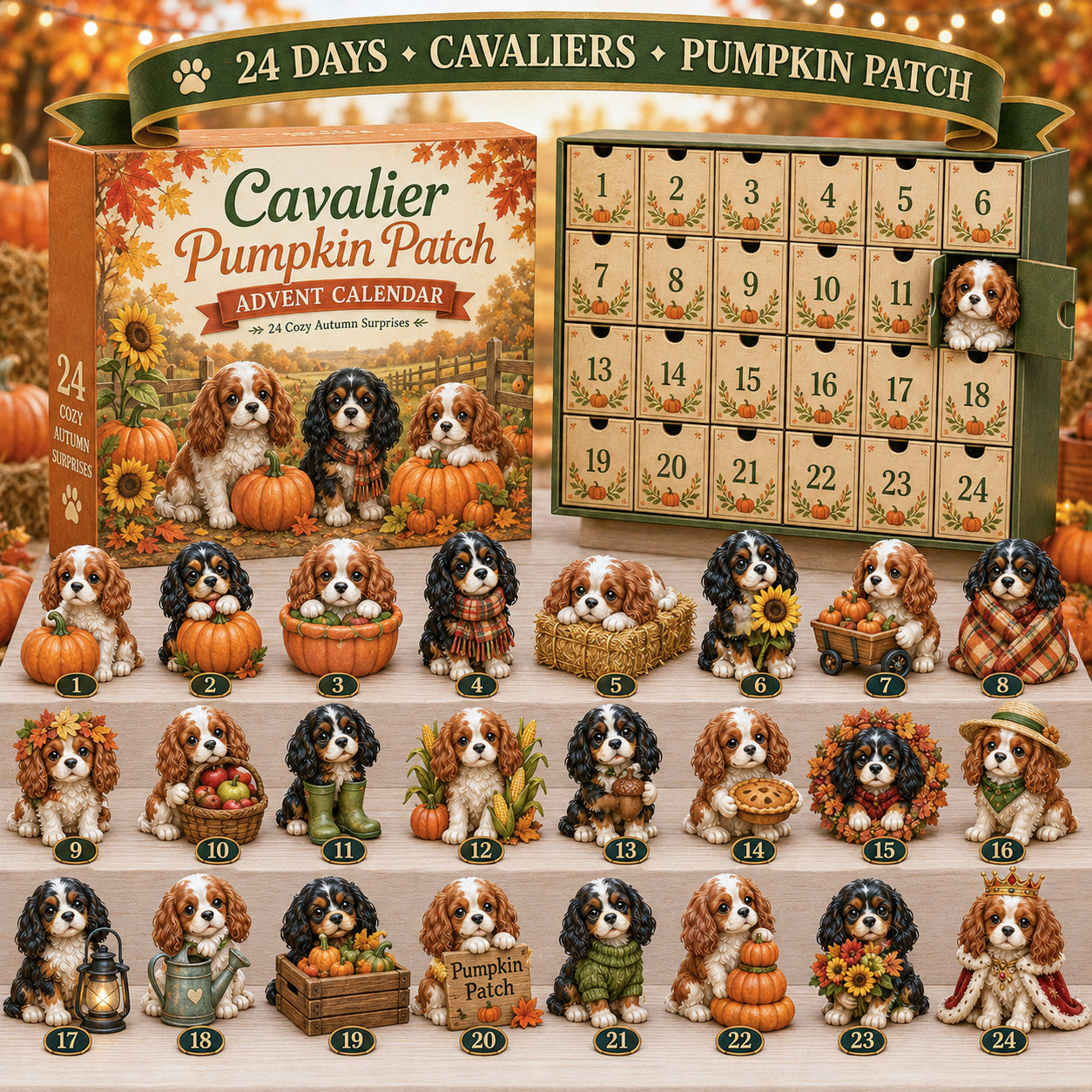 🐾Cavalier Adventures 24-Day Advent Calendar – 6 Themed Collections ✨