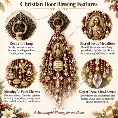 ✝️💙 Christian Door Blessing – Jesus & Virgin Mary Keepsake for Faith, Peace & Home
