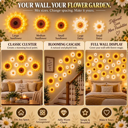 🌻 Sunflower & Daisy LED Wall Lights