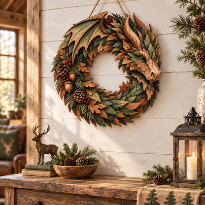 🐉🌲 Woodland Dragon Wreath