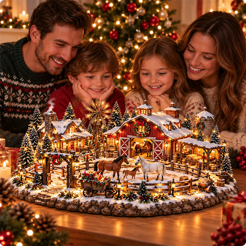 Christmas Horse Stable Village