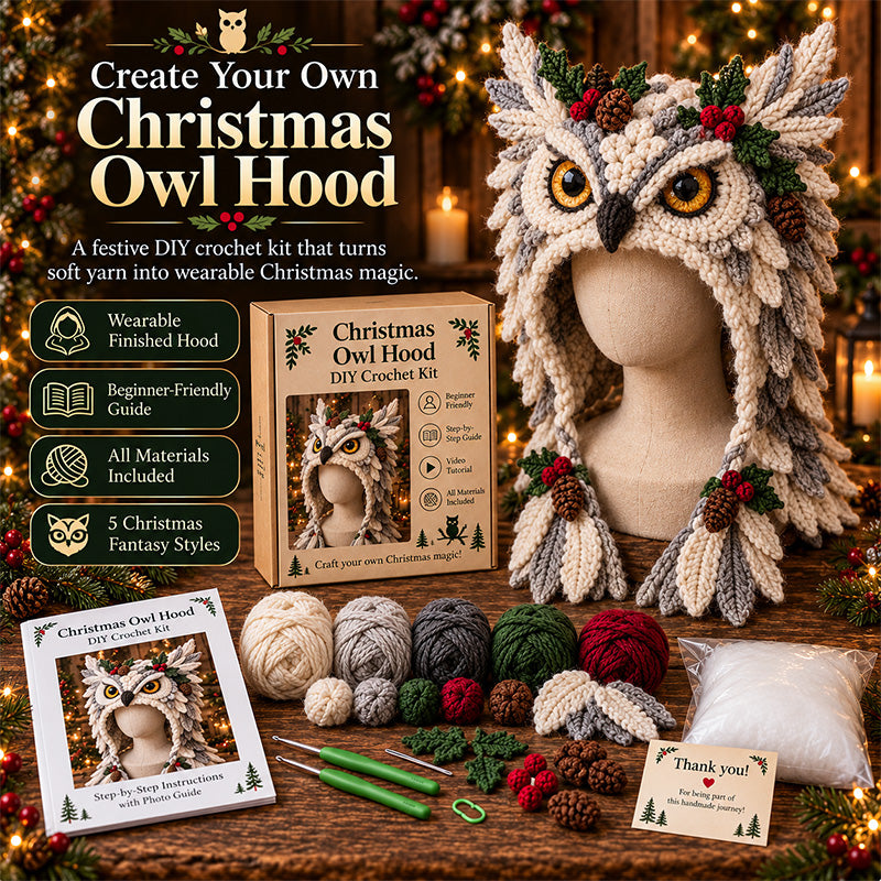 🎄 Create Your Own Christmas Fantasy Hood DIY Crochet Kit