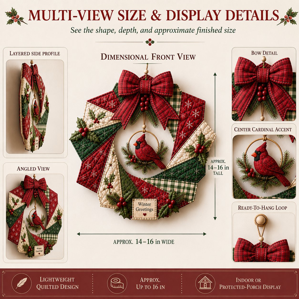 🎄Beginner-Friendly Christmas Fabric Wreath DIY Kit
