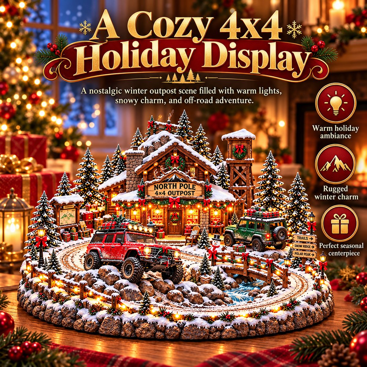 North Pole 4x4 Outpost holiday display
