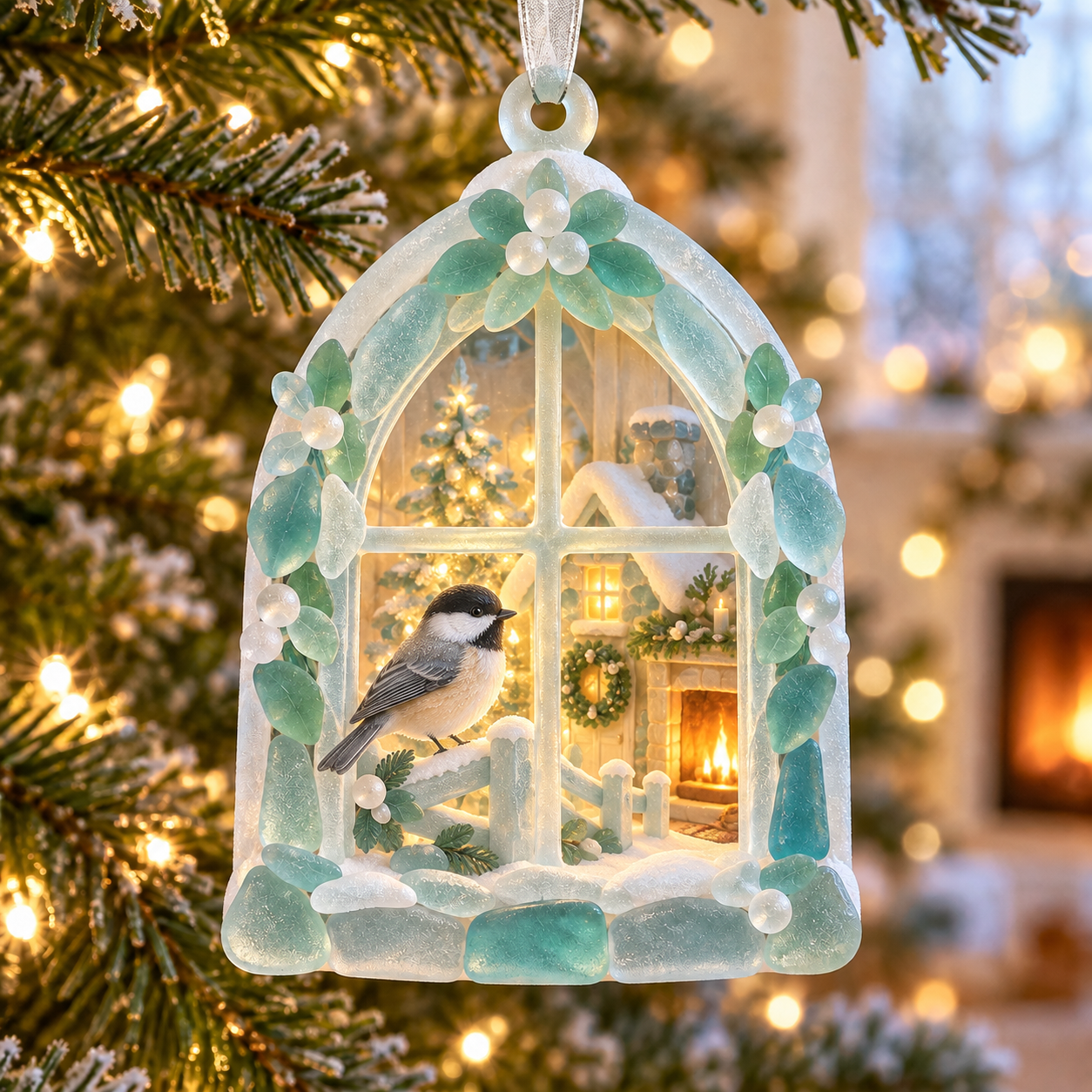 🎄🪟 Sea Glass Christmas Window Ornament– 10 Cozy Christmas Designs