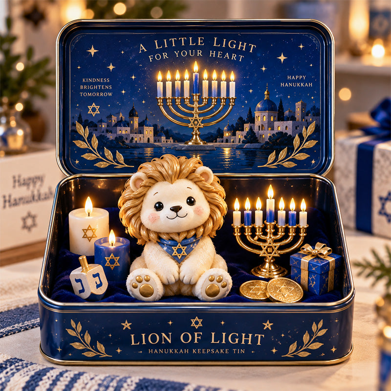 🦁🕎 Lion of Light Hanukkah Keepsake Tin