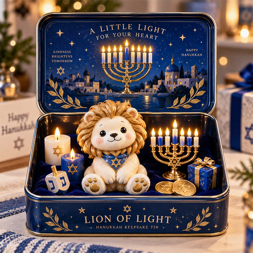 🦁🕎 Lion of Light Hanukkah Keepsake Tin
