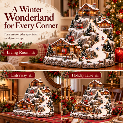 🚠🎄 Christmas Mountain Ski Village™ – Moving Cable Cars & Warm Alpine Glow