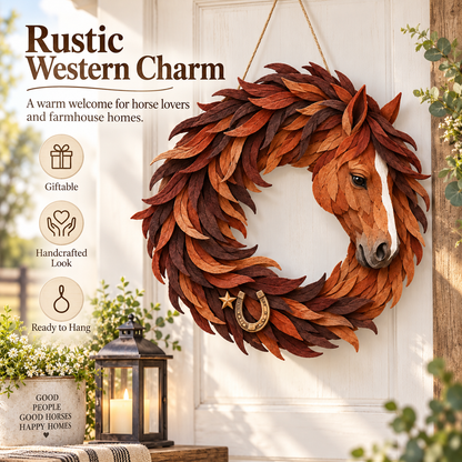 🐴 Rustic Horse Wreath