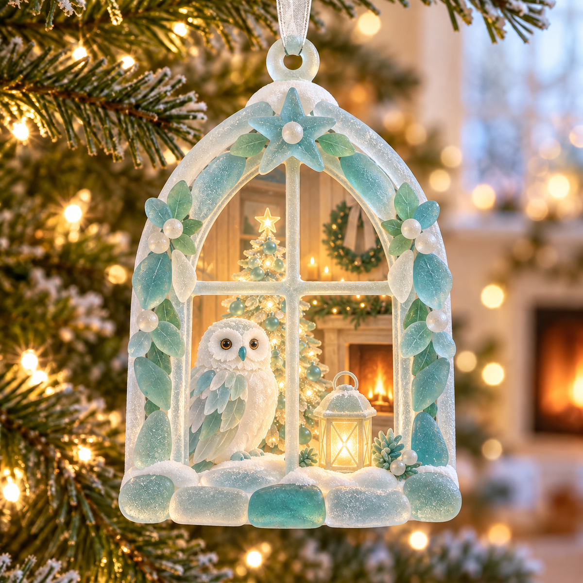 🎄🪟 Sea Glass Christmas Window Ornament– 10 Cozy Christmas Designs
