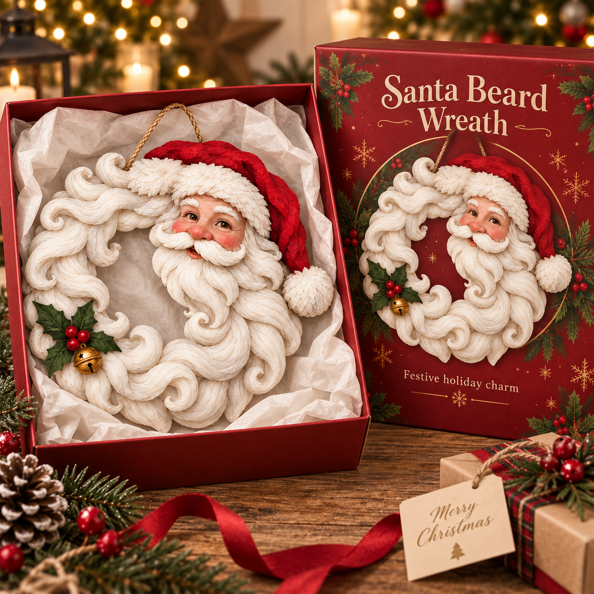 🎅🎄 Santa Beard Christmas Wreath