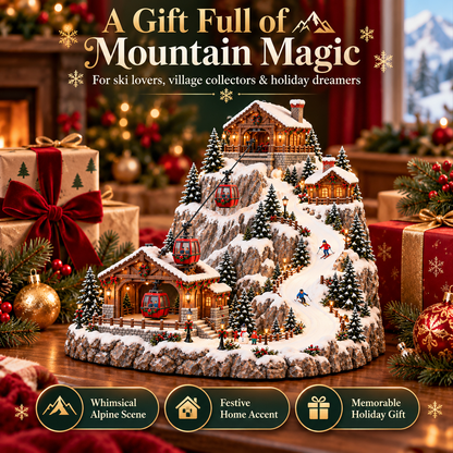 🚠🎄 Christmas Mountain Ski Village™ – Moving Cable Cars & Warm Alpine Glow
