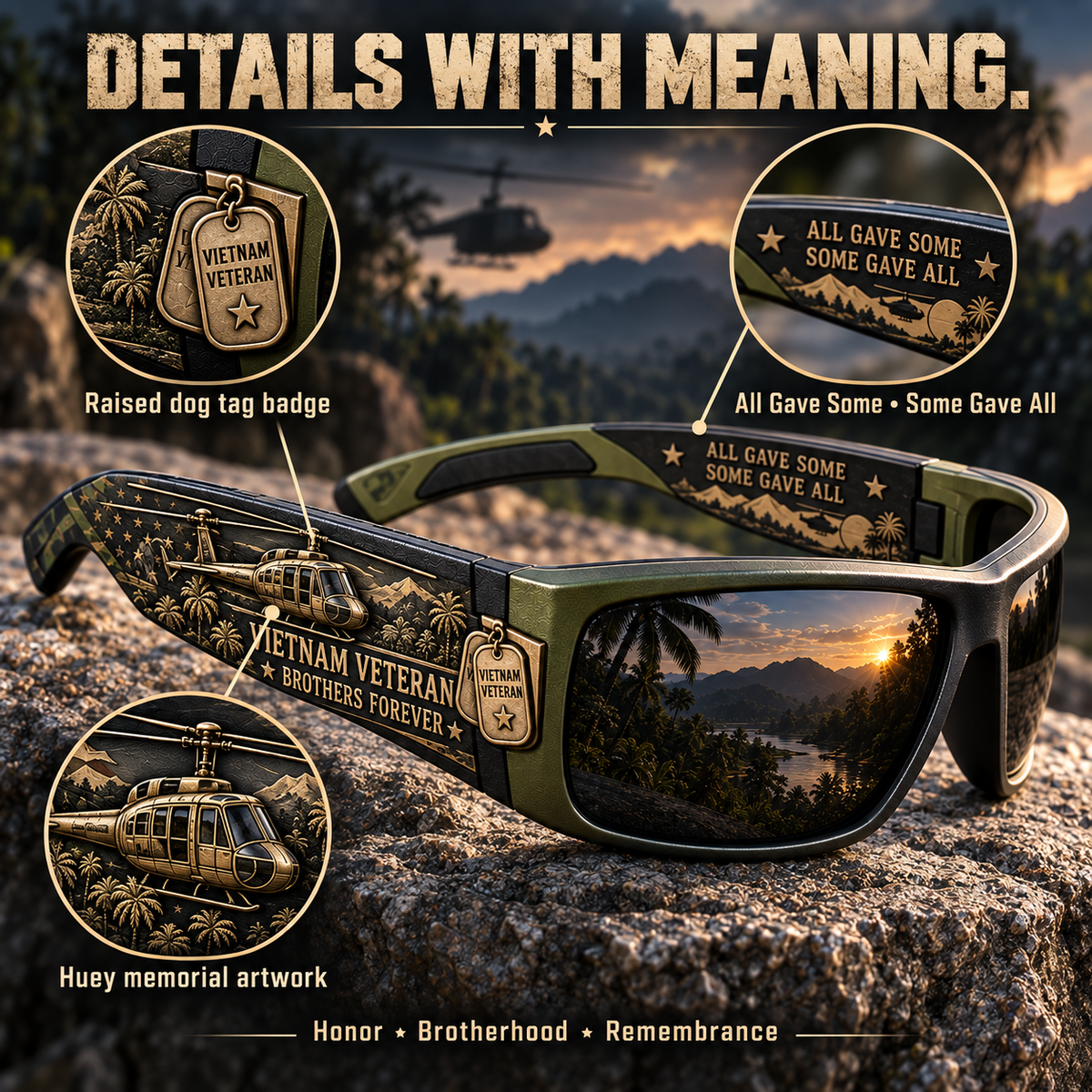 🎖️🇺🇸 Vietnam Veteran Sunglasses – Brothers Forever Tribute Shades