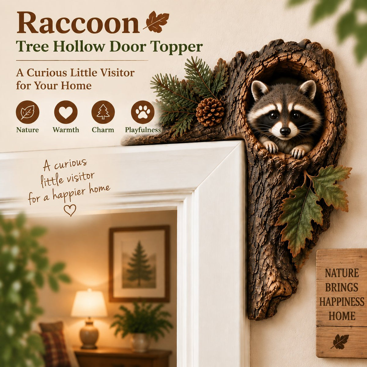 Woodland Peekaboo cozy home doorway