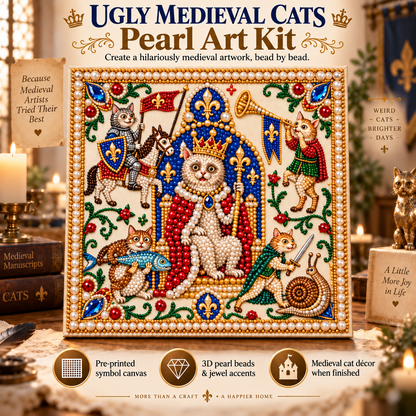 👑🐈 Diy Royal Medieval Cats Pearl Artword Kit – Buy 2+ Get Free Shipping ✈️
