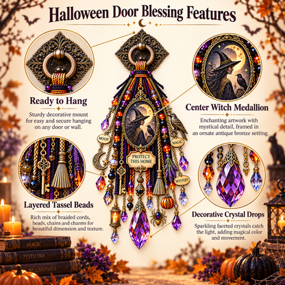 🌙 Halloween Mystic Moon Door Charm – Witchy Keepsake for Magic & Home