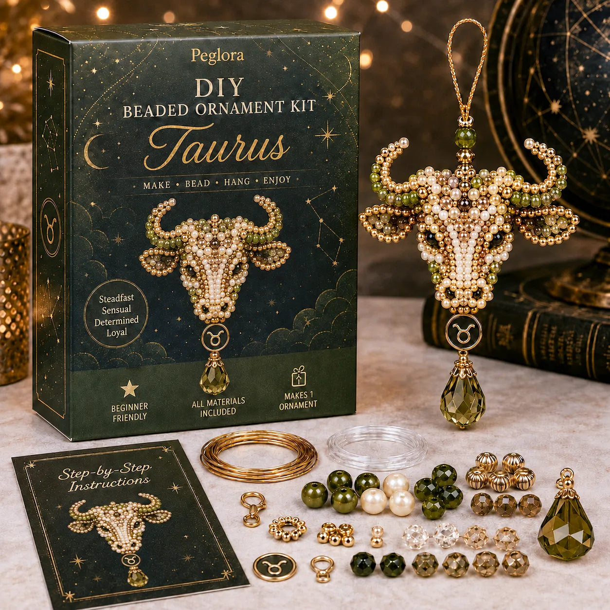 🌙 Beginner-Friendly Zodiac Blessing Beaded Ornament DIY Kit Collection