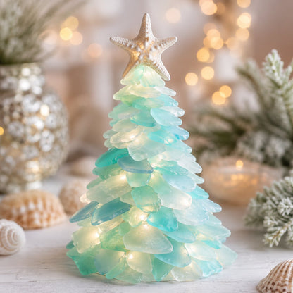 🔥Last Day 49% OFF – 🎅 Beginner-Friendly DIY Lighted Sea Glass Santa Christmas Decor Kit | Complete Kit with Sea Glass Pieces, Warm Fairy Lights & Step-by-Step Guide Included 💕