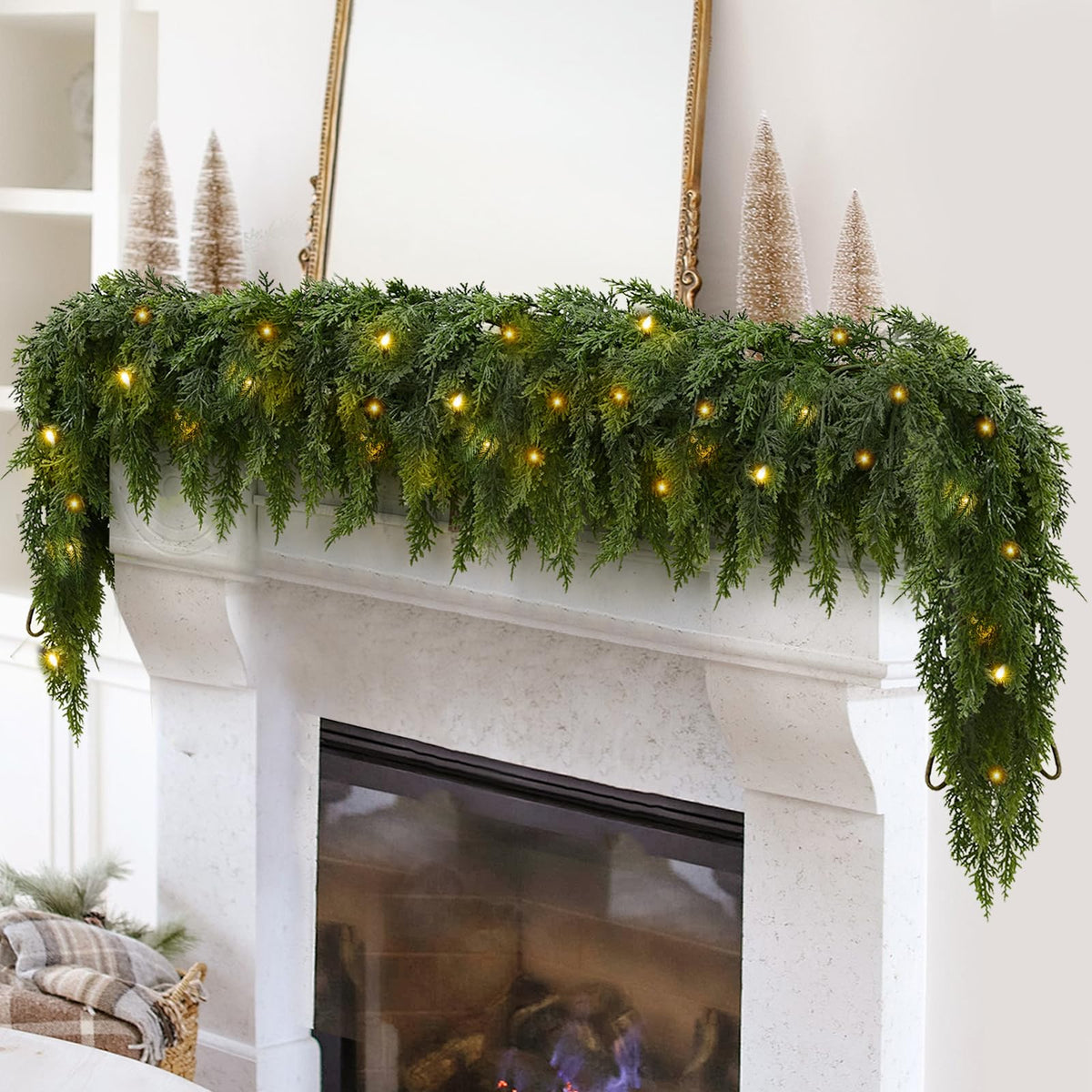 🎄2026 Christmas SALE💥 Pre-lit Christmas Cedar Garland