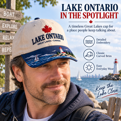 🍁🌊 Lake Ontario Heritage Embroidered Cap