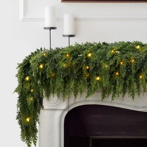 🎄2026 Christmas SALE💥 Pre-lit Christmas Cedar Garland