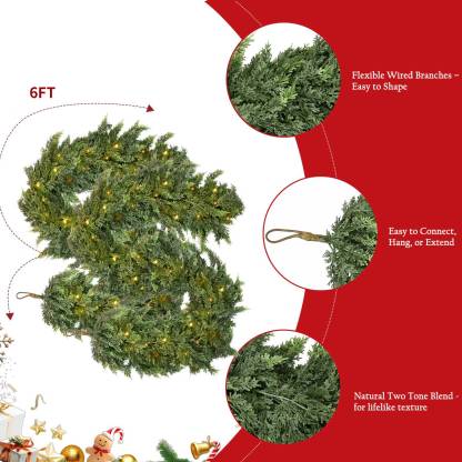 🎄2026 Christmas SALE💥 Pre-lit Christmas Cedar Garland