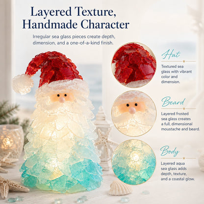 🔥Last Day 49% OFF – 🎅 Beginner-Friendly DIY Lighted Sea Glass Santa Christmas Decor Kit | Complete Kit with Sea Glass Pieces, Warm Fairy Lights & Step-by-Step Guide Included 💕