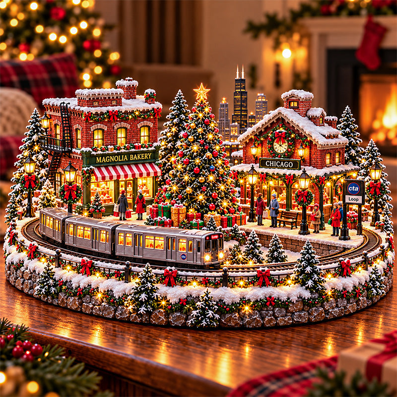 Chicago Christmas City Railway scene