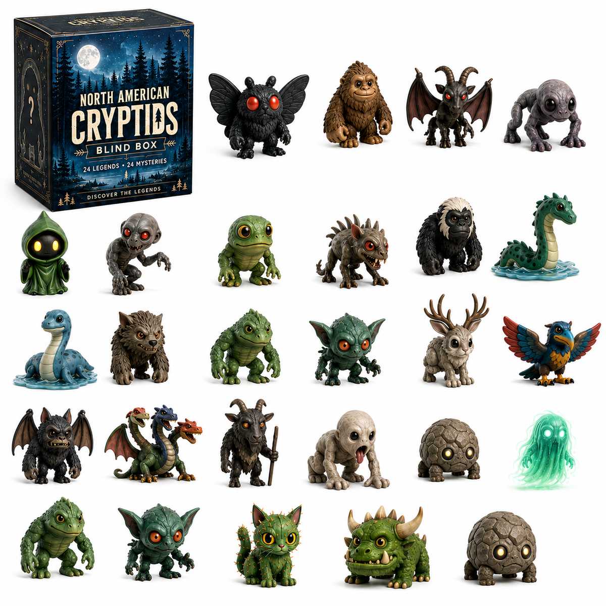 All 24 North American Cryptid figures