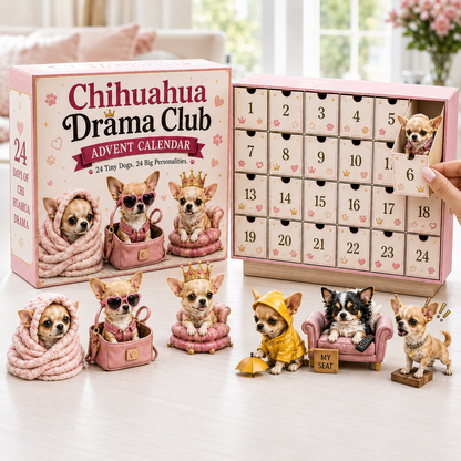 💗 Chihuahua Drama Club Advent Calendar – 24 Tiny Dogs, 24 BIG Personalities 👑🐾
