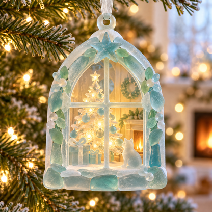 🎄🪟 Sea Glass Christmas Window Ornament– 10 Cozy Christmas Designs
